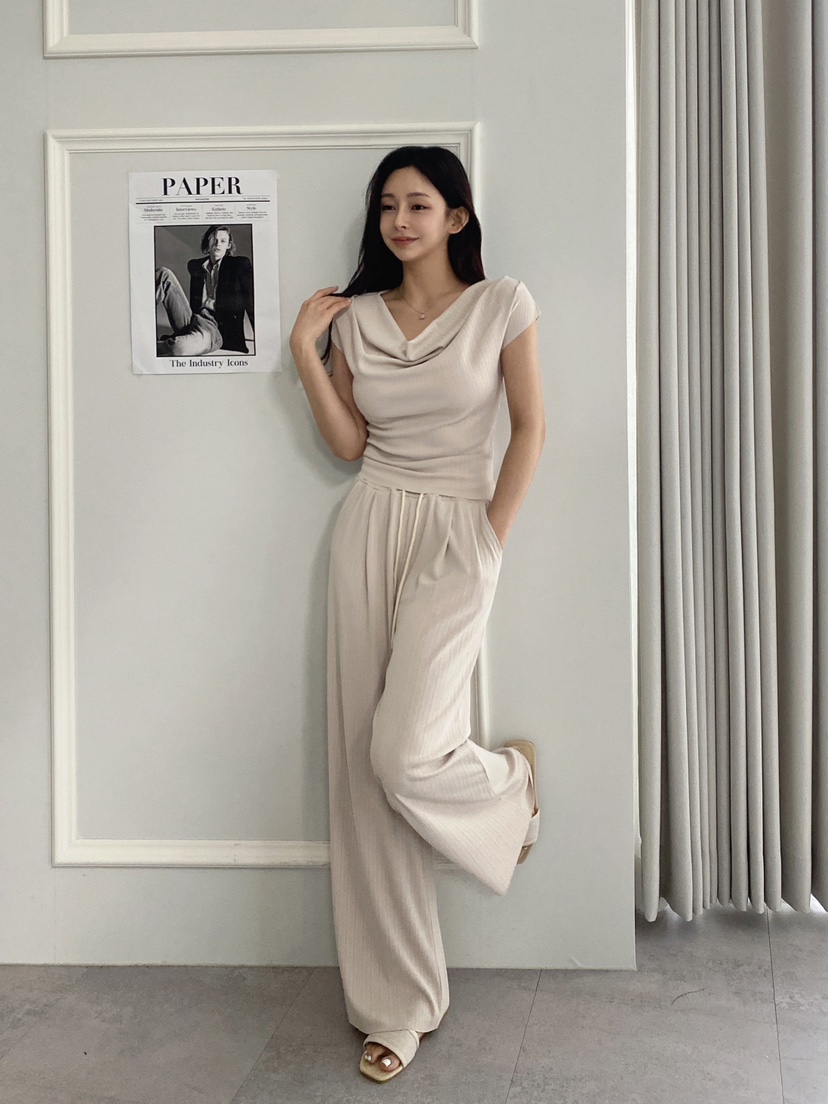 CLOTH直郵韓國代購㊣女裝新品推薦休閑25春夏套裝兩件套褶皺CLOTH套裝