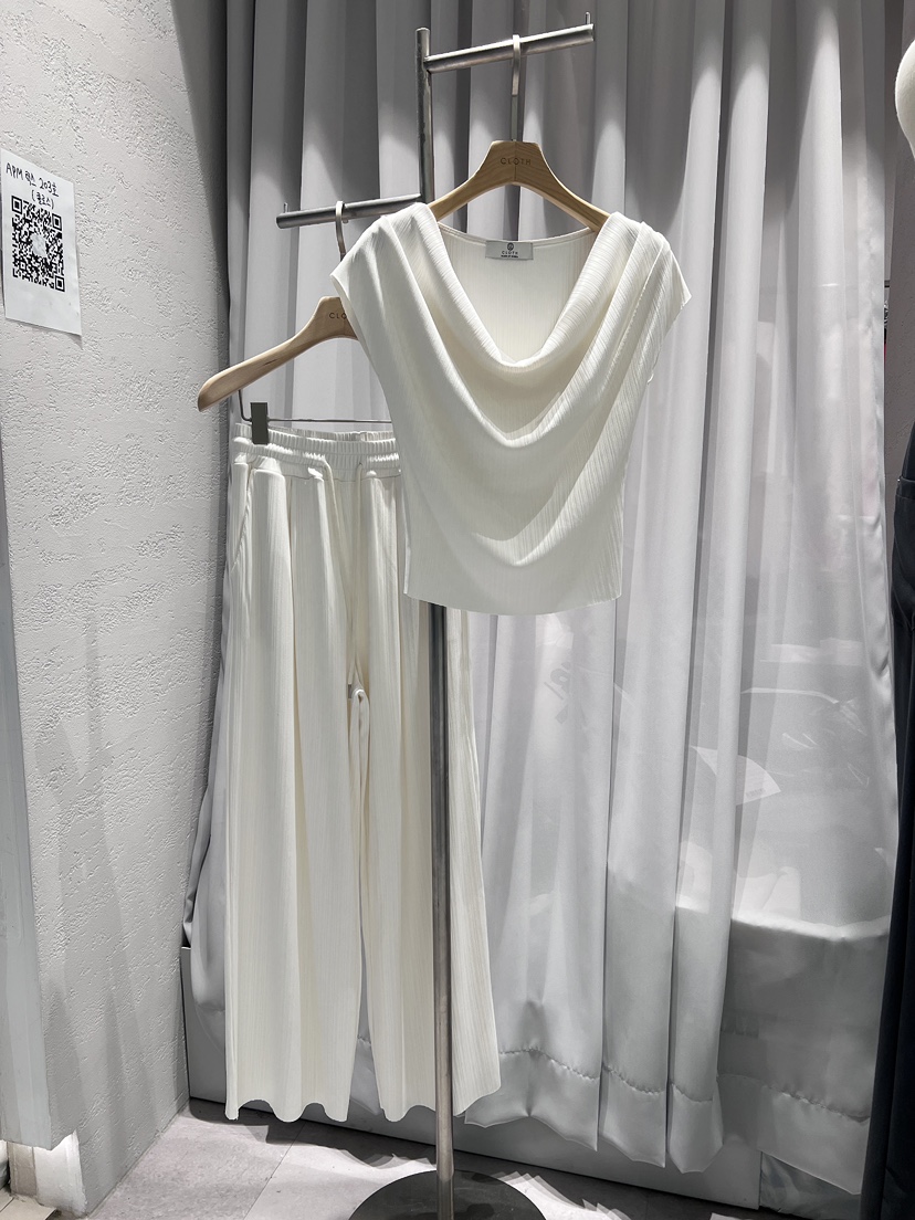 CLOTH直郵韓國代購㊣女裝新品推薦休閑25春夏套裝兩件套褶皺CLOTH套裝
