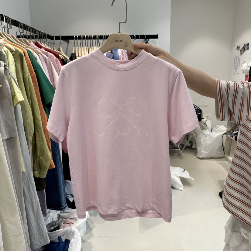BREAD韓國㊣直郵東大門代購女裝新品時尚熱賣休閑人氣25春夏T恤BREADT恤圖色2
