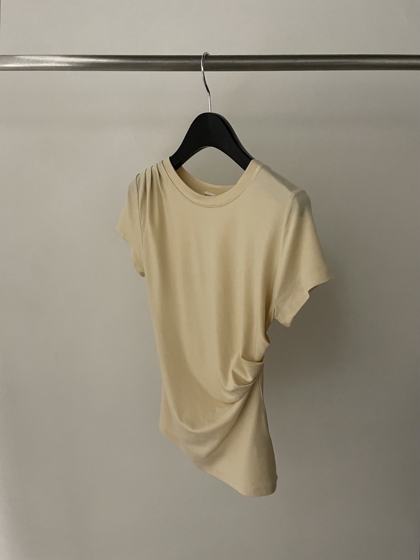 FLAT GARDEN/LA MUETTE/JAMIESTONE韓國直郵㊣女裝新品人氣T恤天絲褶皺FLAT GARDEN/LA MUETTE/JAMIESTONET恤圖色2