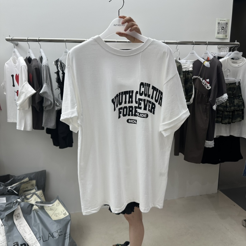 INTHEEND韓國直郵㊣女裝新品人氣休閑熱賣25春夏推薦時尚T恤INTHEENDT恤圖色1