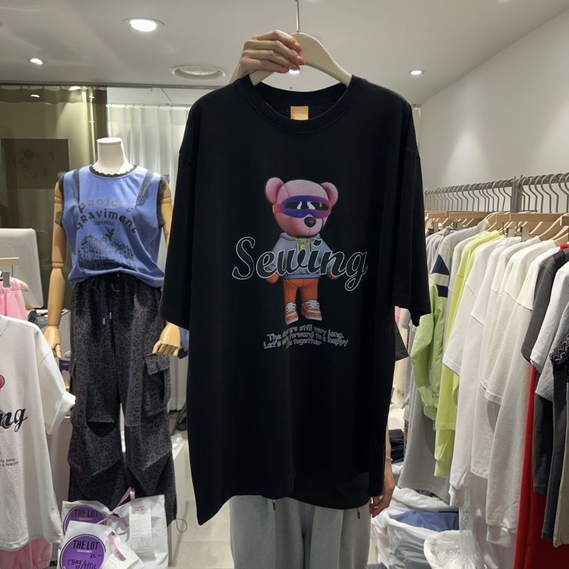 THE LOT直郵韓國代購㊣女裝新款休閑時尚25春夏推薦人氣T恤THE LOT/	LOTT恤圖色3