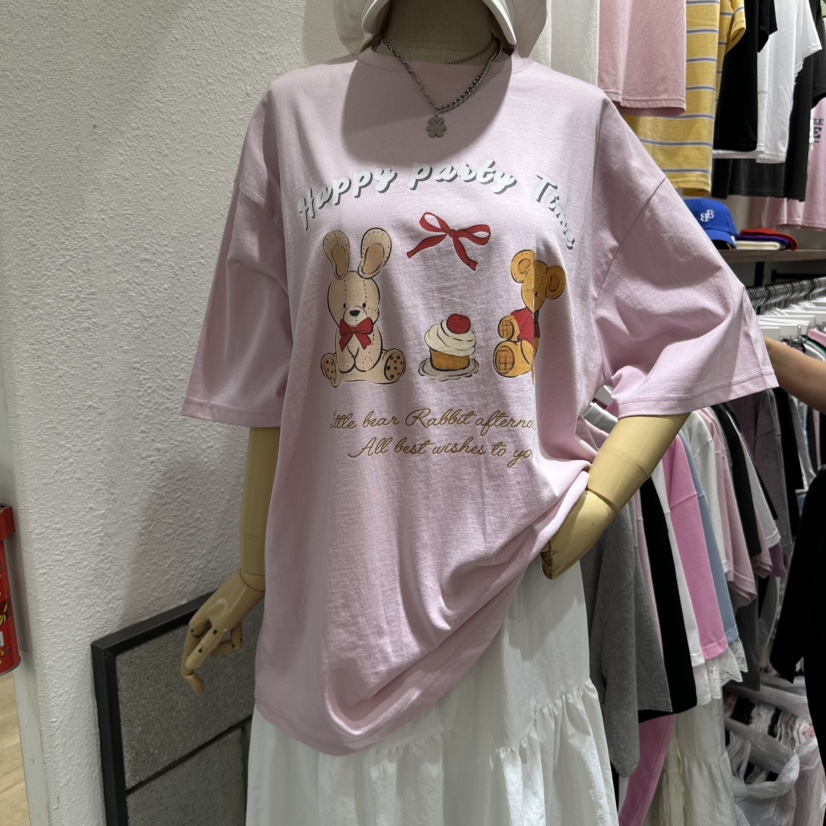 EVE韓國㊣直郵東大門代購女裝新款人氣熱賣時尚25春夏休閑T恤EVET恤圖色1