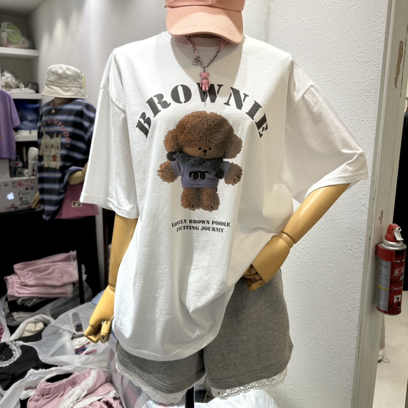 EVE韓國直郵㊣東大門實拍女裝新款推薦25春夏休閑人氣熱賣T恤EVET恤圖色1