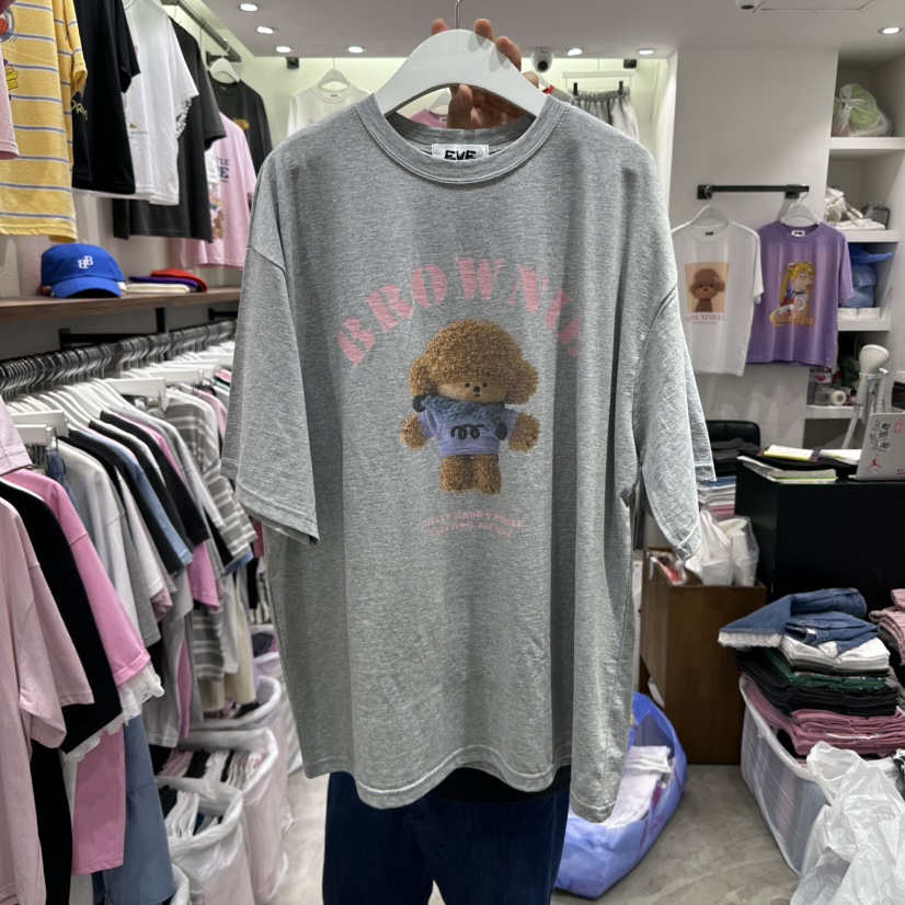 EVE韓國直郵㊣東大門實拍女裝新款推薦25春夏休閑人氣熱賣T恤EVET恤圖色2