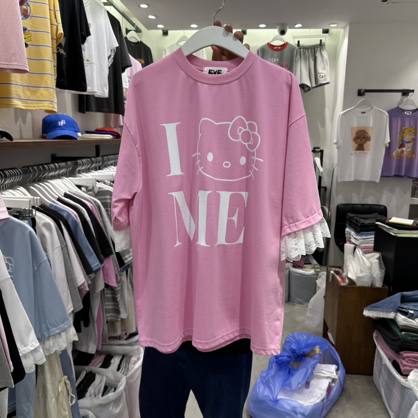 EVE韓國直郵㊣女裝新品25春夏休閑推薦人氣時尚熱賣T恤EVET恤圖色2