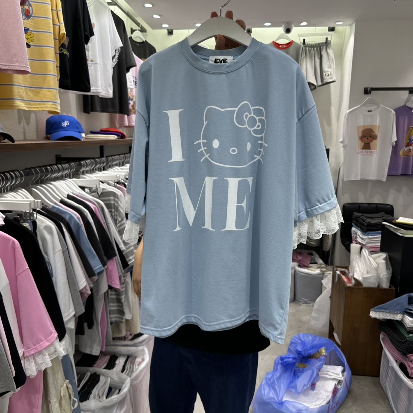 EVE韓國直郵㊣女裝新品25春夏休閑推薦人氣時尚熱賣T恤EVET恤圖色3
