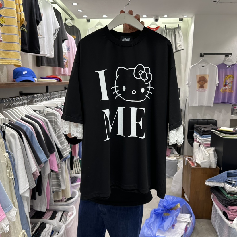 EVE韓國直郵㊣女裝新品25春夏休閑推薦人氣時尚熱賣T恤EVET恤圖色4