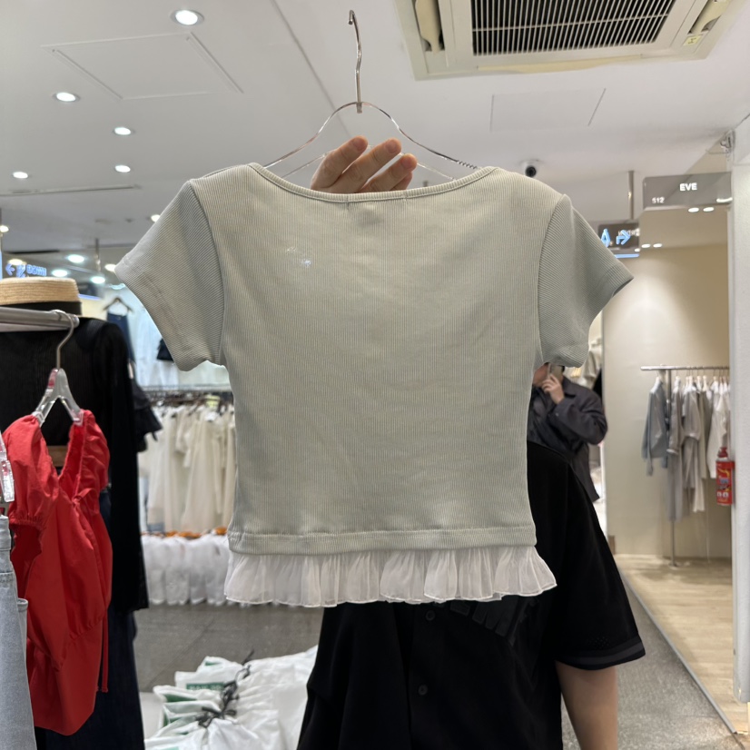 BAIE.38韓國直郵㊣東大門實拍女裝新品推薦時尚T恤荷葉邊雪紡BAIE.38T恤