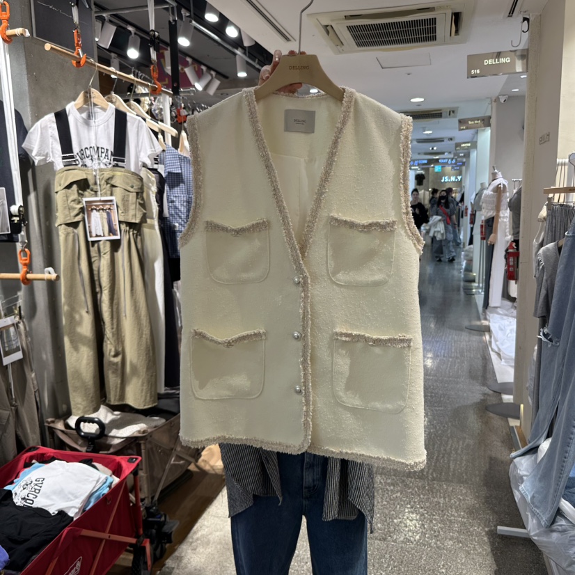 DELLING韓國直郵㊣東大門實拍女裝新款熱賣時尚人氣休閑馬甲DELLING馬甲圖色2