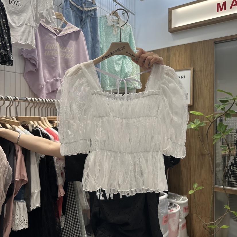 MARI CO直郵韓國代購㊣女裝新款休閑推薦熱賣25春夏襯衫蕾絲衫MARI CO襯衫/蕾絲衫圖色1