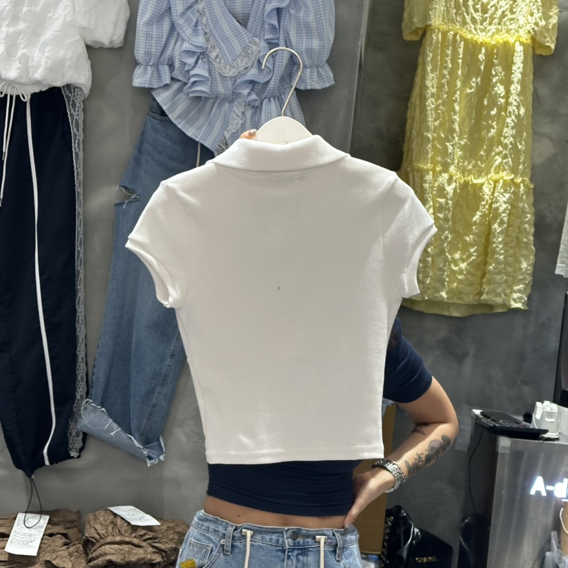 A-DEL韓國㊣直郵東大門代購女裝新品人氣熱賣時尚推薦T恤褶皺A-DELT恤