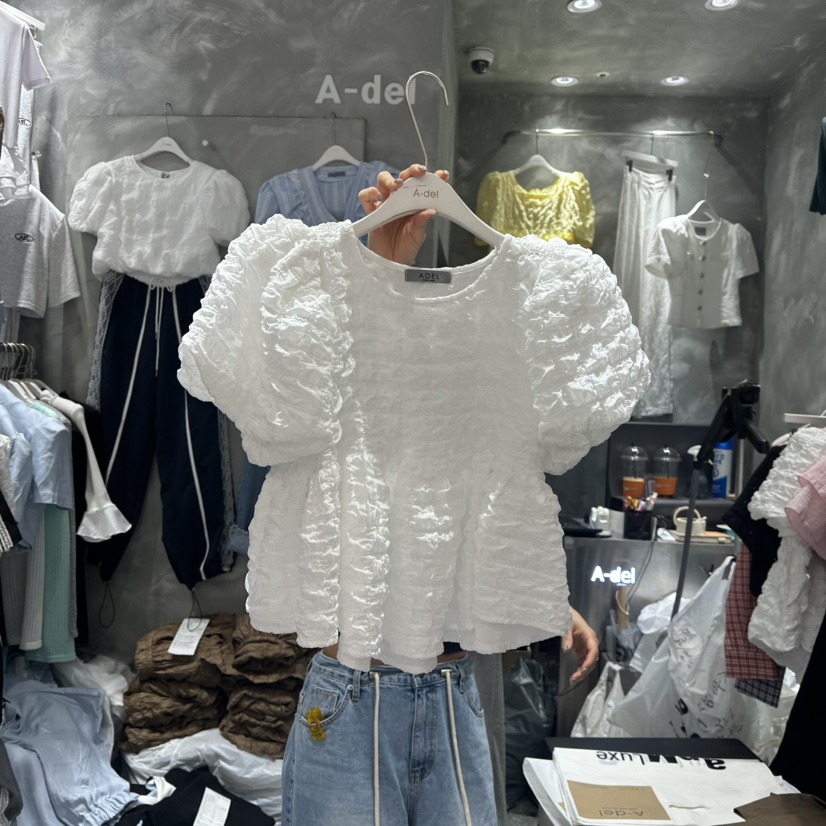 A-DEL直郵韓國代購㊣女裝新品推薦時尚熱賣休閑襯衫蕾絲衫A-DEL襯衫/蕾絲衫