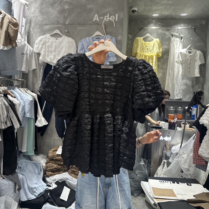 A-DEL直郵韓國代購㊣女裝新品推薦時尚熱賣休閑襯衫蕾絲衫A-DEL襯衫/蕾絲衫圖色2