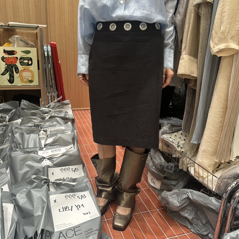 E/E/E韓國㊣直郵東大門代購女裝新款熱賣人氣半身裙中短裙E/E/E半身裙/中短裙圖色2