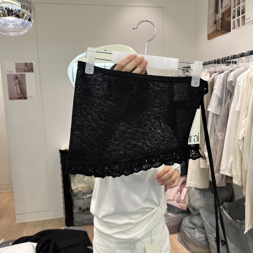 REIRAI韓國直郵㊣東大門實拍女裝新品休閑人氣短裙褶邊針織Reirai短裙