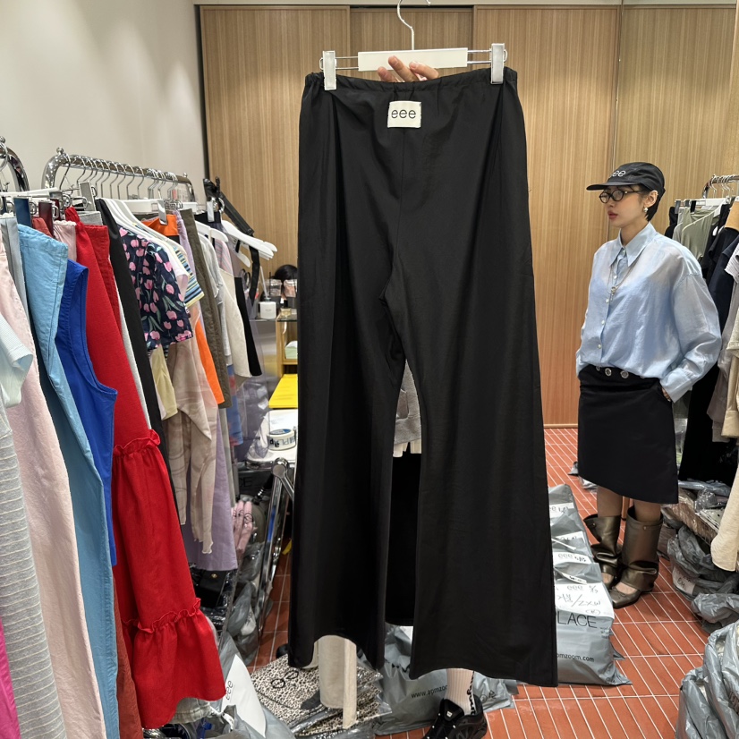 E/E/E韓國直郵㊣東大門實拍女裝新品休閑推薦休閑褲亞麻布E/E/E休閑褲