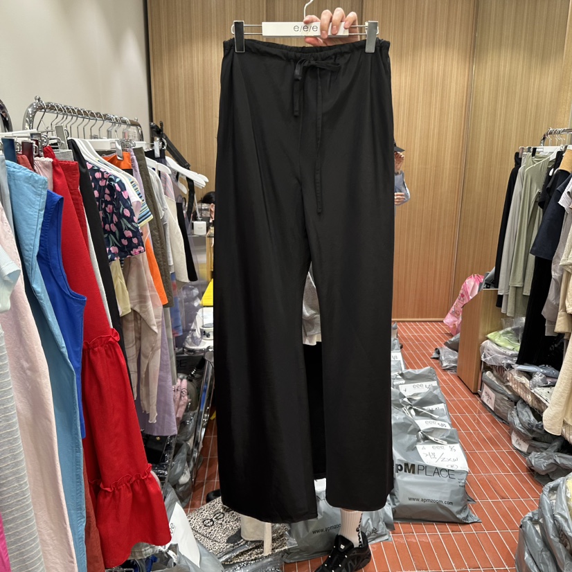 E/E/E韓國直郵㊣東大門實拍女裝新品休閑推薦休閑褲亞麻布E/E/E休閑褲圖色2