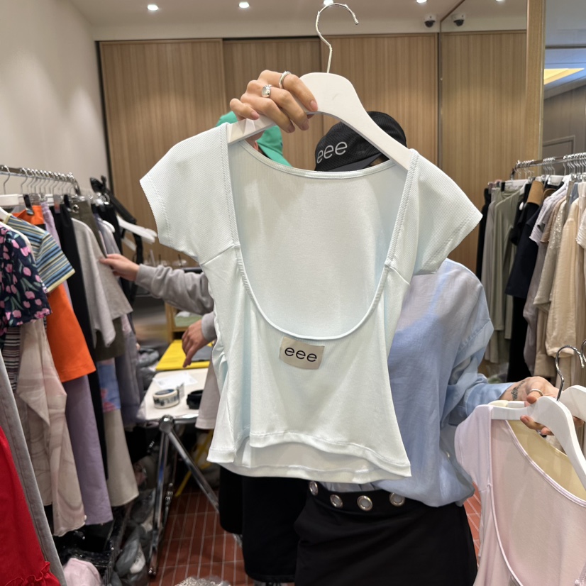 E/E/E韓國㊣直郵東大門代購女裝新品人氣休閑熱賣時尚T恤E/E/ET恤