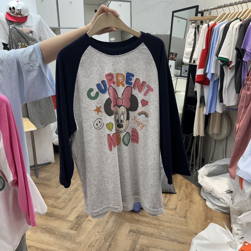 DE LINE韓國直郵㊣東大門實拍女裝新品25春夏時尚休閑長袖T恤DE LINE長袖T恤圖色2
