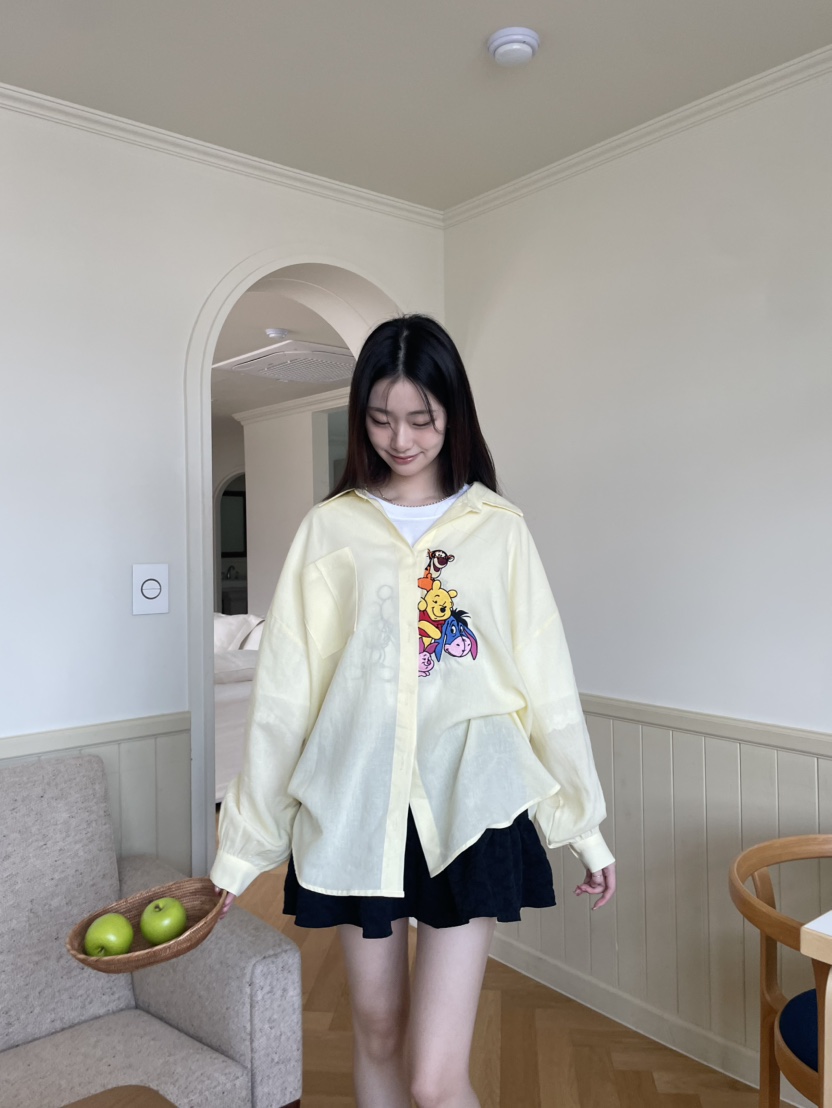 DE LINE韓國直郵㊣女裝新品熱賣休閑25春夏時尚襯衫蕾絲衫DE LINE襯衫/蕾絲衫圖色2