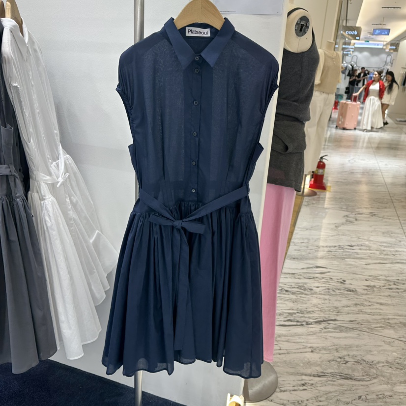 ALICE N GIA/PLAT韓國直郵㊣東大門實拍女裝新款休閑連衣裙含腰帶Platseoul/ALICE N GIA連衣裙圖色2