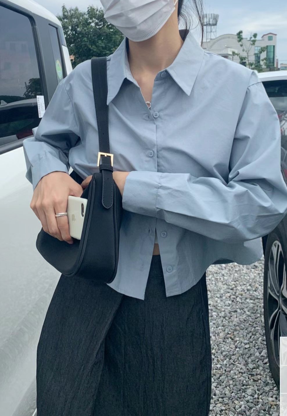 PLACE韓國㊣直郵東大門代購女裝新品時尚休閑熱賣襯衫蕾絲衫PLACE襯衫/蕾絲衫圖色2