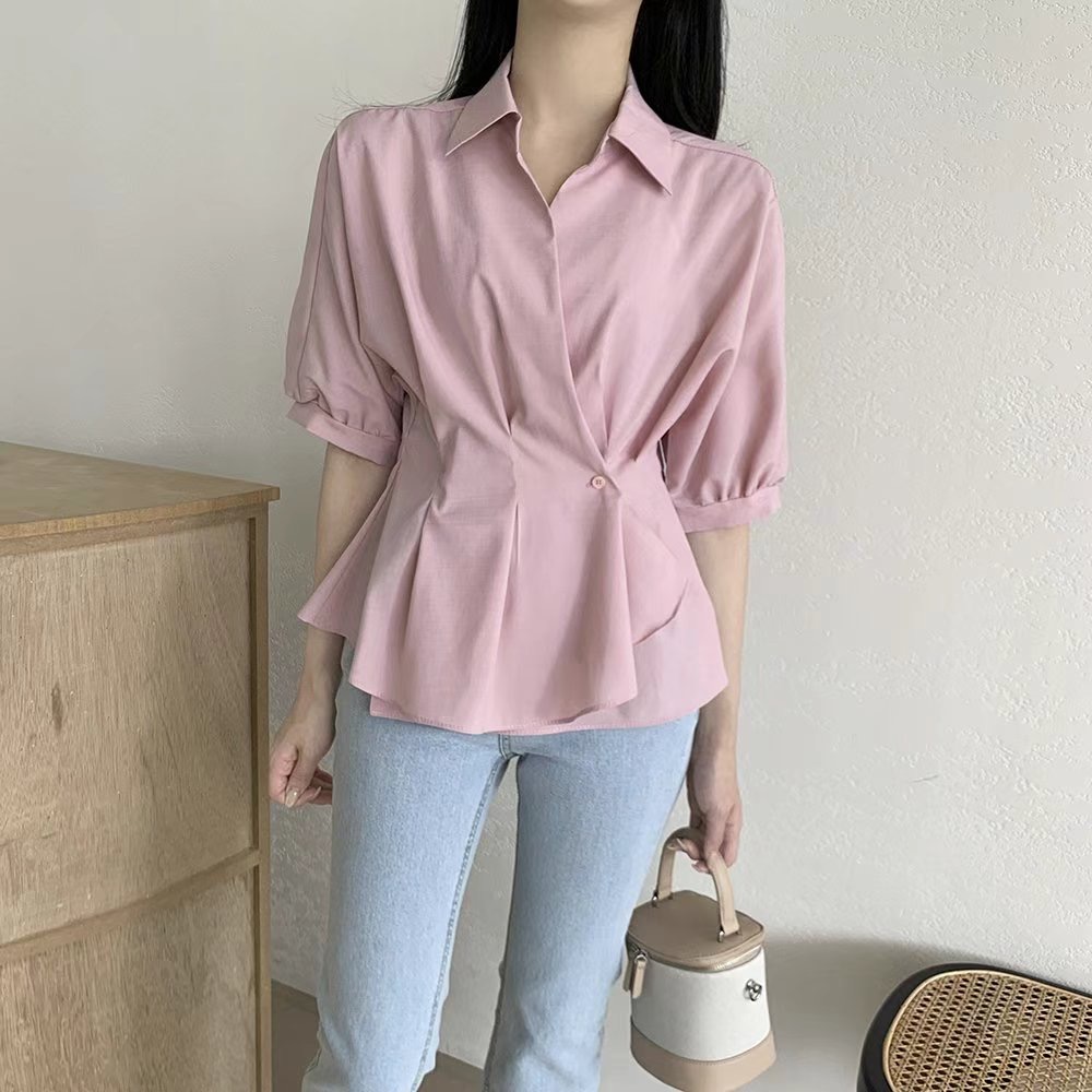 PLACE韓國㊣直郵東大門代購女裝新品休閑熱賣時尚襯衫蕾絲衫PLACE襯衫/蕾絲衫圖色2