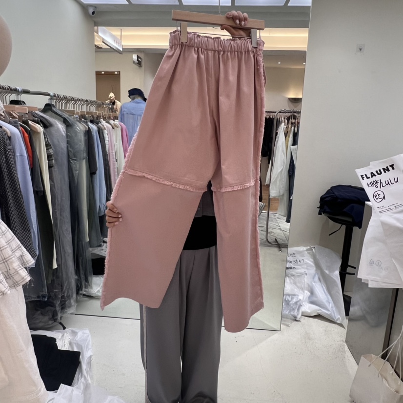 FLAUNT韓國㊣直郵東大門代購女裝新品推薦25春夏休閑褲條紋FLAUNT休閑褲