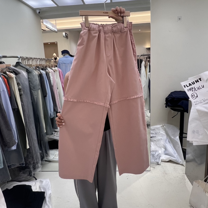 FLAUNT韓國㊣直郵東大門代購女裝新品推薦25春夏休閑褲條紋FLAUNT休閑褲圖色2