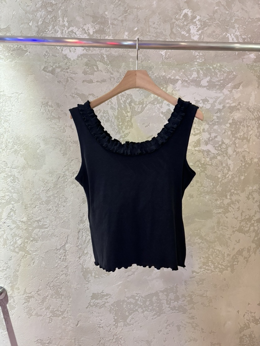 PIN-UP東大門實拍女士新品推薦休閑熱賣時尚吊帶背心荷葉邊PIN-UP吊帶/背心圖色3