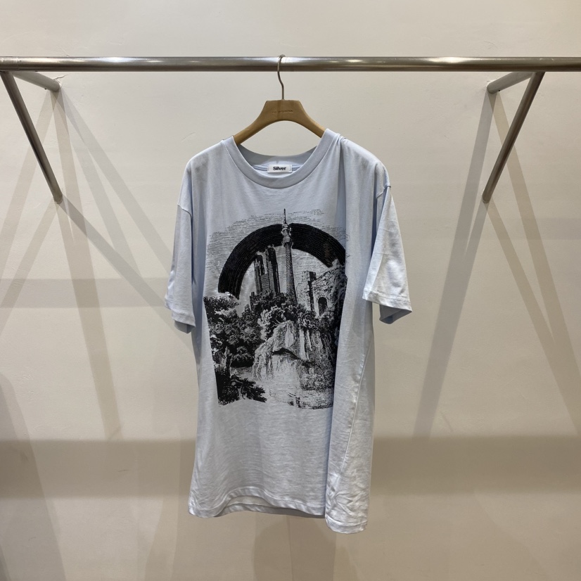 SILVER東大門直郵女裝新品25春夏推薦休閑時尚人氣真品熱賣T恤SILVERT恤圖色2