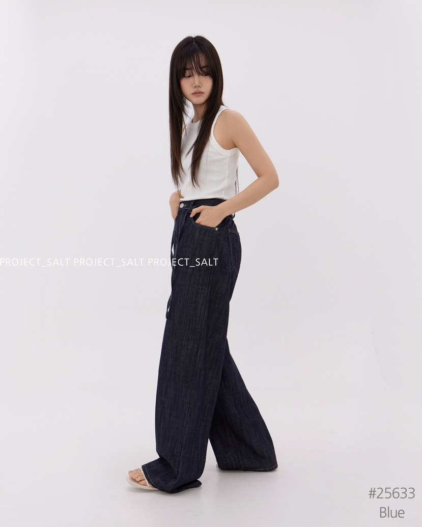 PROJECT SALT韓國代購女士新品推薦牛仔褲含腰繩PROJECTSALT牛仔褲