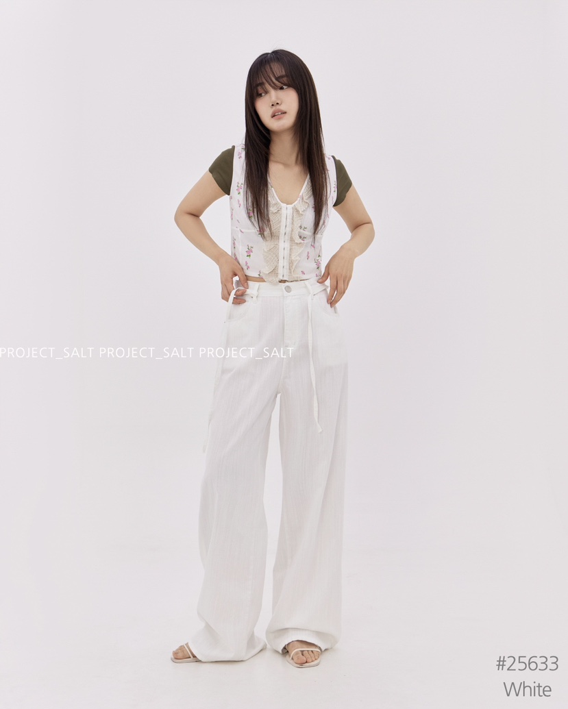 PROJECT SALT韓國代購女士新品推薦牛仔褲含腰繩PROJECTSALT牛仔褲