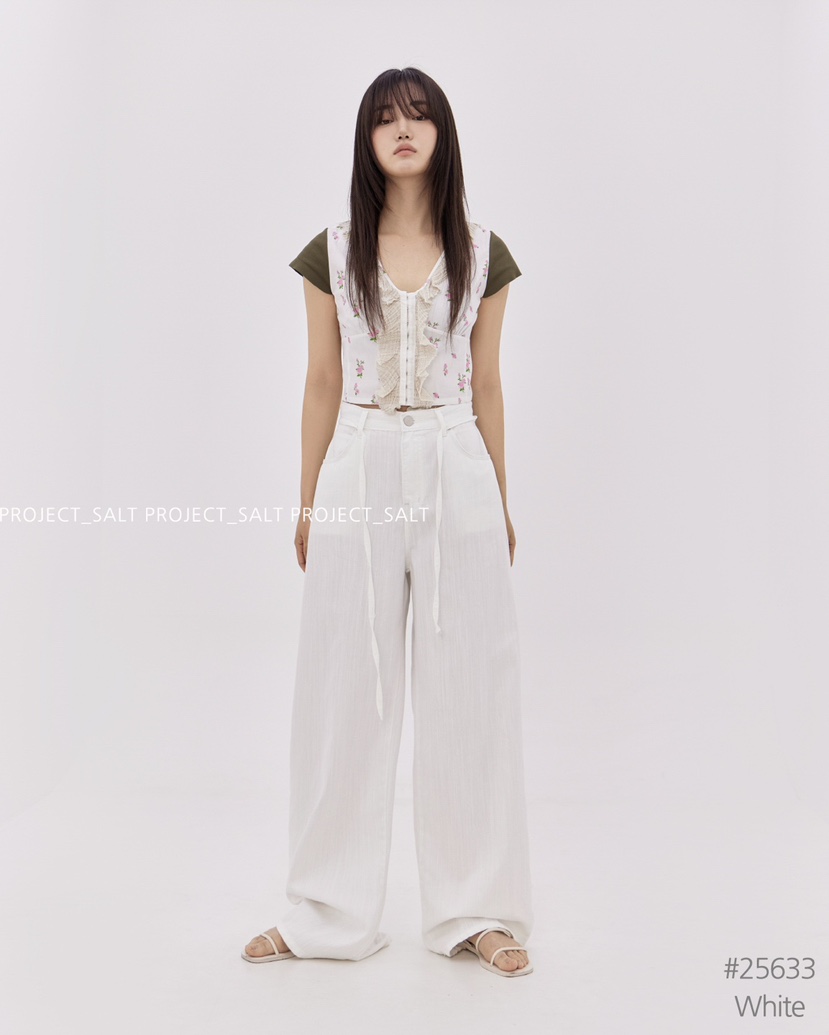 PROJECT SALT韓國代購女士新品推薦牛仔褲含腰繩PROJECTSALT牛仔褲