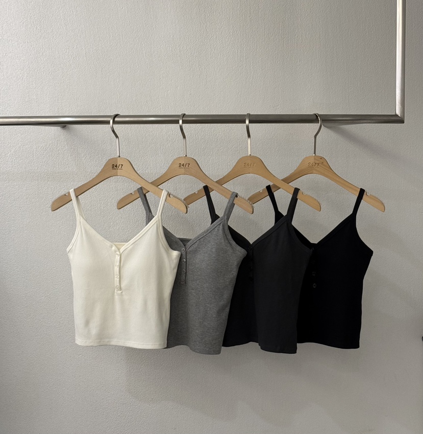 TWENTY FOUR SEVEN24-7韓國直郵女裝新品人氣吊帶背心紐扣TEWNTY FOUR SEVEN24-7吊帶/背心