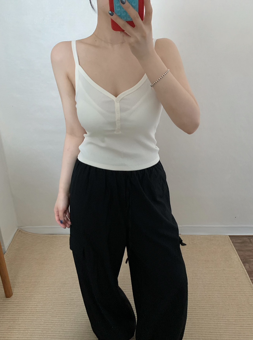 TWENTY FOUR SEVEN24-7韓國直郵女裝新品人氣吊帶背心紐扣TEWNTY FOUR SEVEN24-7吊帶/背心
