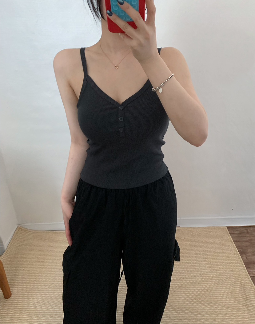 TWENTY FOUR SEVEN24-7韓國直郵女裝新品人氣吊帶背心紐扣TEWNTY FOUR SEVEN24-7吊帶/背心