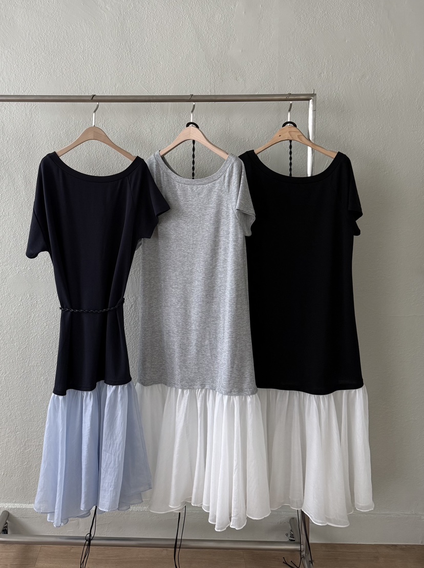 TWENTY FOUR SEVEN24-7東大門實拍女士新品熱賣連衣裙含腰帶雪紡TEWNTY FOUR SEVEN24-7連衣裙