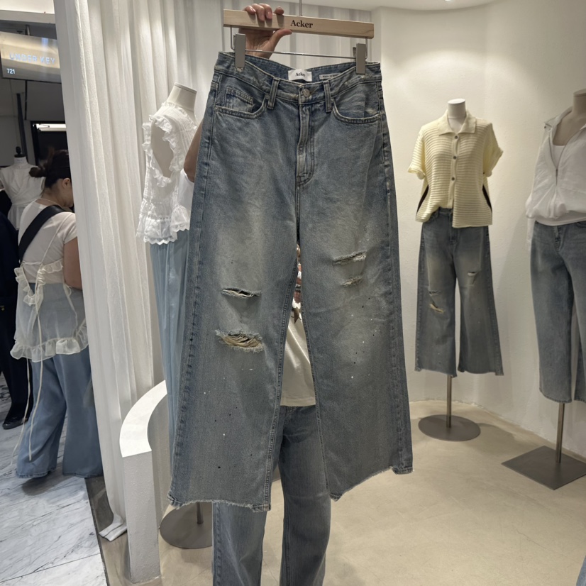 ACKER東大門實拍女士新款熱賣時尚職業休閑25春夏真品牛仔褲ACKER牛仔褲圖色1