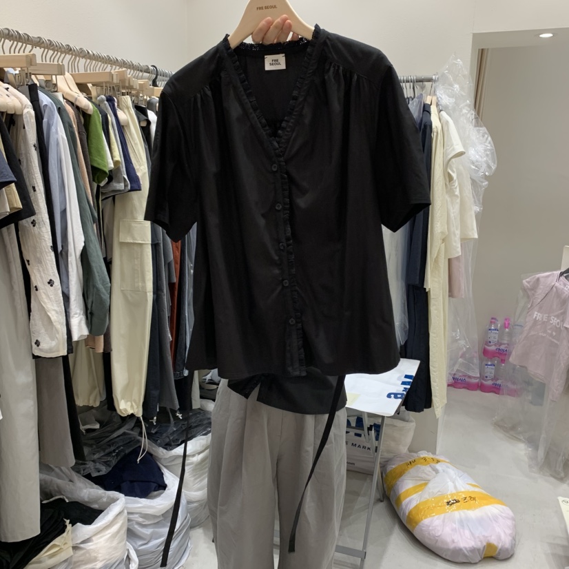 FRE韓國代購女士新品真品職業熱賣25春夏推薦休閑襯衫蕾絲衫FRE襯衫/蕾絲衫圖色2