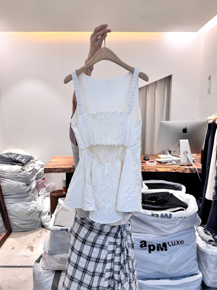 FRIC東大門直郵女士新品職業人氣真品推薦時尚吊帶背心褶皺FRIC吊帶/背心