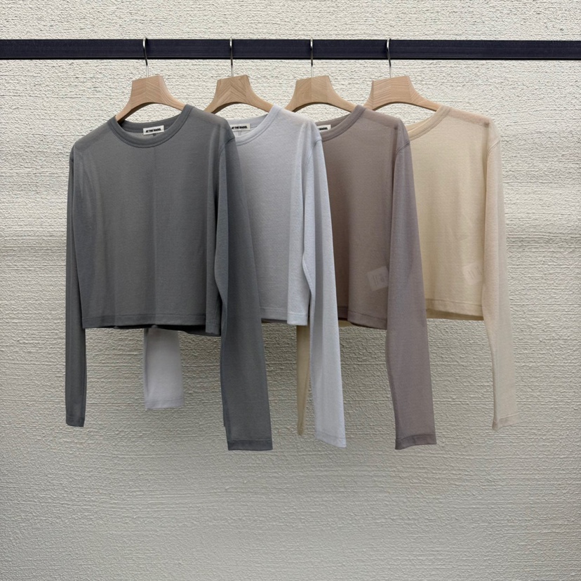 AT THE BAGEL韓國代購女裝新款時尚職業人氣休閑25春夏長袖T恤AT THE BAGEL長袖T恤