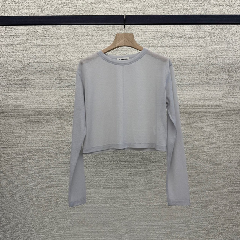 AT THE BAGEL韓國代購女裝新款時尚職業人氣休閑25春夏長袖T恤AT THE BAGEL長袖T恤圖色1