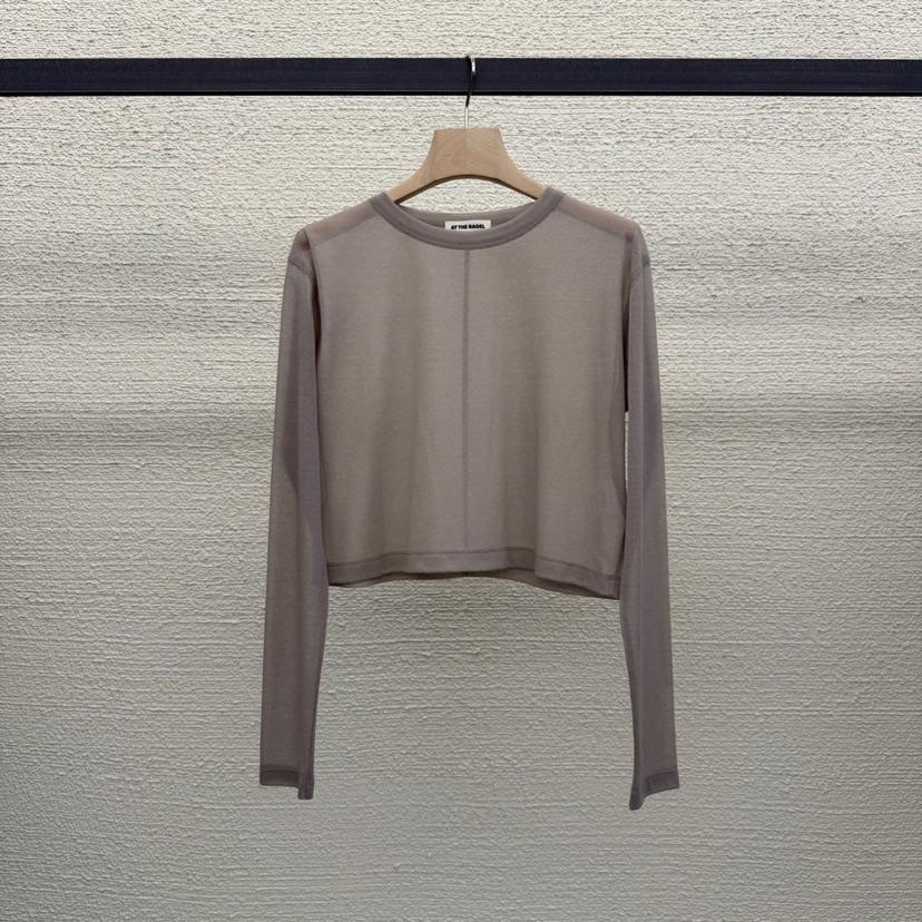 AT THE BAGEL韓國代購女裝新款時尚職業人氣休閑25春夏長袖T恤AT THE BAGEL長袖T恤圖色2