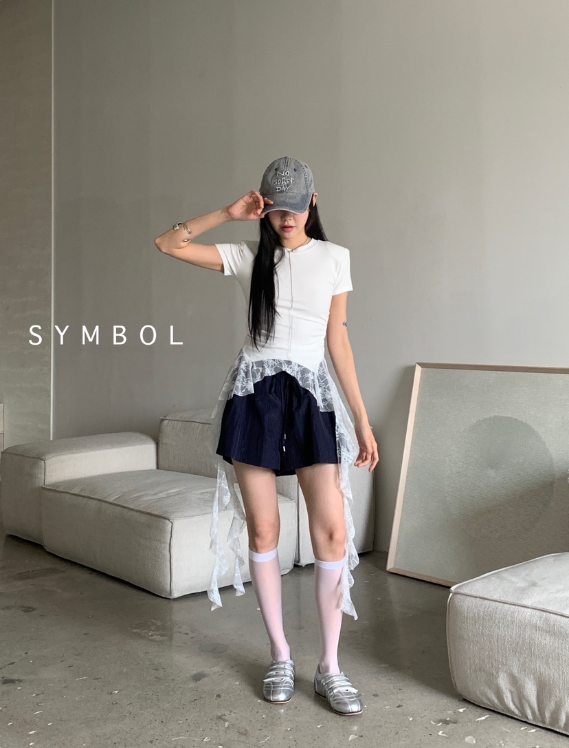 SYMBOL韓國㊣直郵東大門代購女裝新品25春夏熱賣時尚休閑T恤SYMBOLT恤