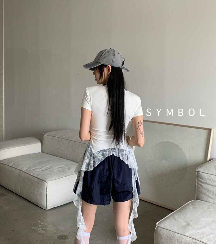 SYMBOL韓國㊣直郵東大門代購女裝新品25春夏熱賣時尚休閑T恤SYMBOLT恤