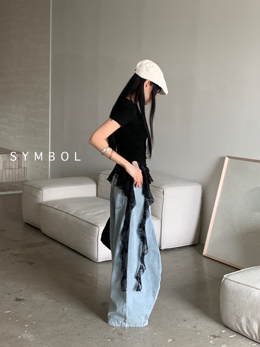SYMBOL韓國㊣直郵東大門代購女裝新品25春夏熱賣時尚休閑T恤SYMBOLT恤