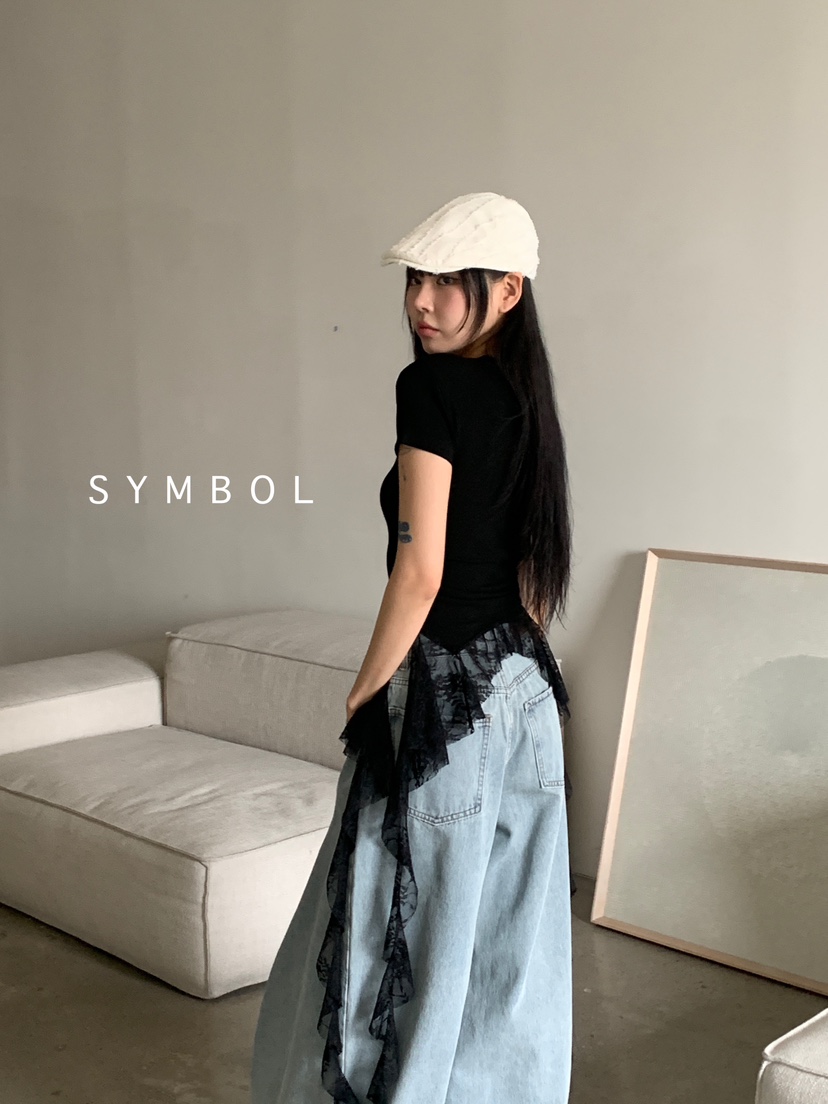 SYMBOL韓國㊣直郵東大門代購女裝新品25春夏熱賣時尚休閑T恤SYMBOLT恤