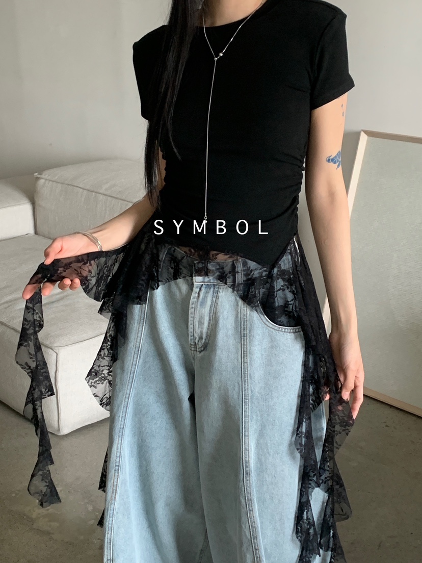 SYMBOL韓國㊣直郵東大門代購女裝新品25春夏熱賣時尚休閑T恤SYMBOLT恤圖色2